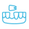 Animated replacement tooth placed in smile highlighted blue