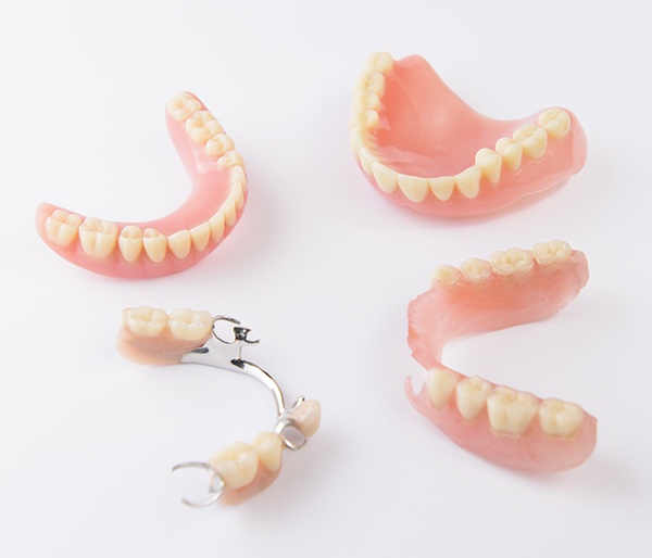 Four types of dentures