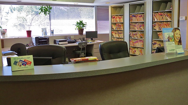 Dental office reception desk