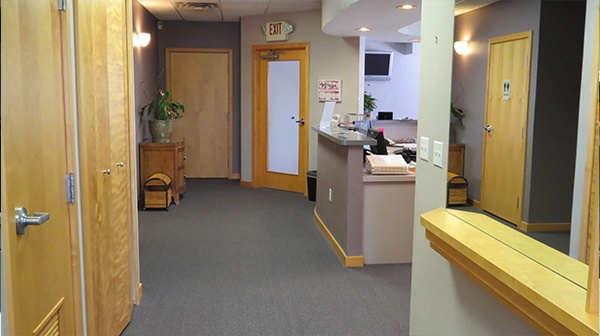 Hallway to dental treatment area