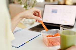 eating carrot sticks